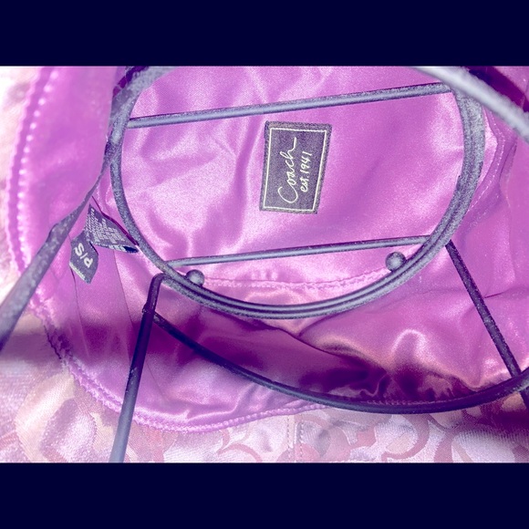 Womens Coach pink monogram print bucket hat size P/S Small - Picture 4 of 5